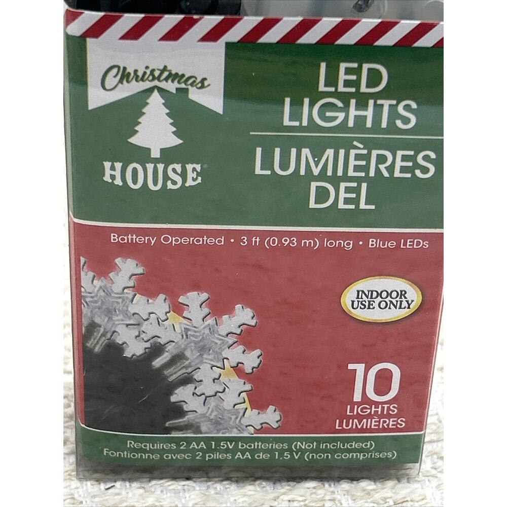 3 ft Snowflake,X-Mas Tree LED String Lights Battery Operated 2 Sets - Picture 3 of 9